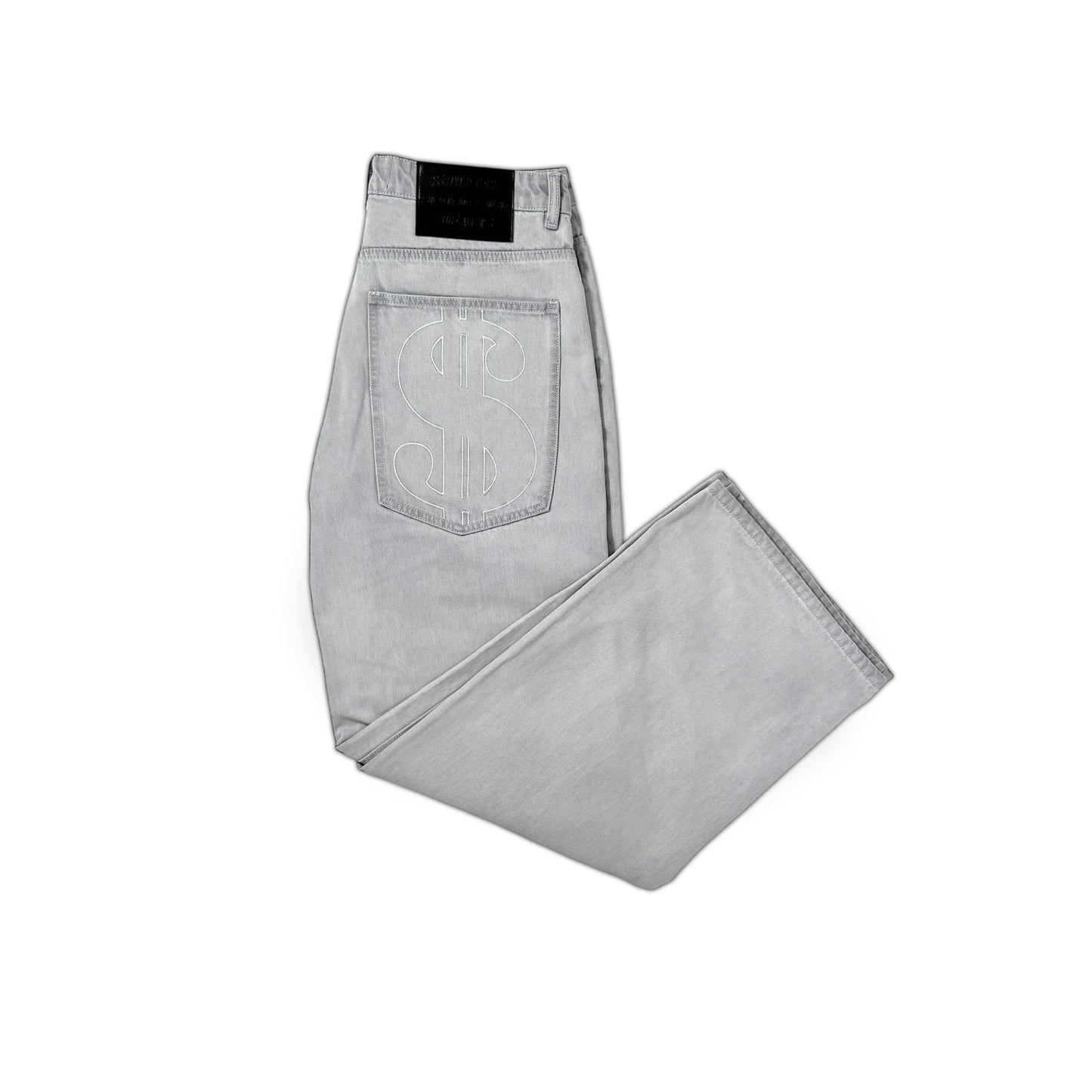 C.R.E.A.M OVERSIZED DENIM JEANS (STONE WASHED GREY)