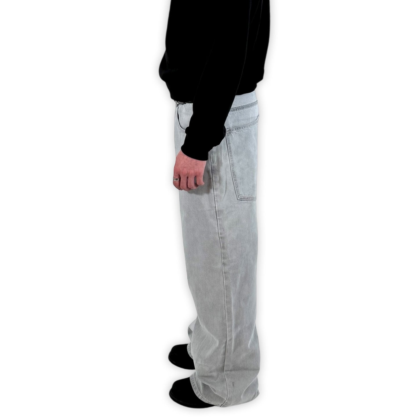 C.R.E.A.M OVERSIZED DENIM JEANS (STONE WASHED GREY)