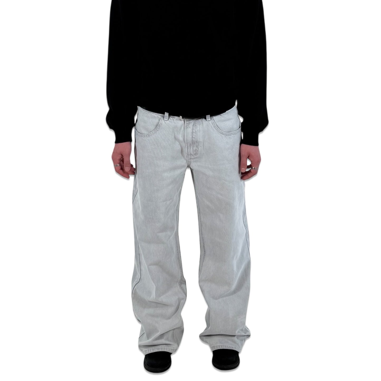C.R.E.A.M OVERSIZED DENIM JEANS (STONE WASHED GREY)