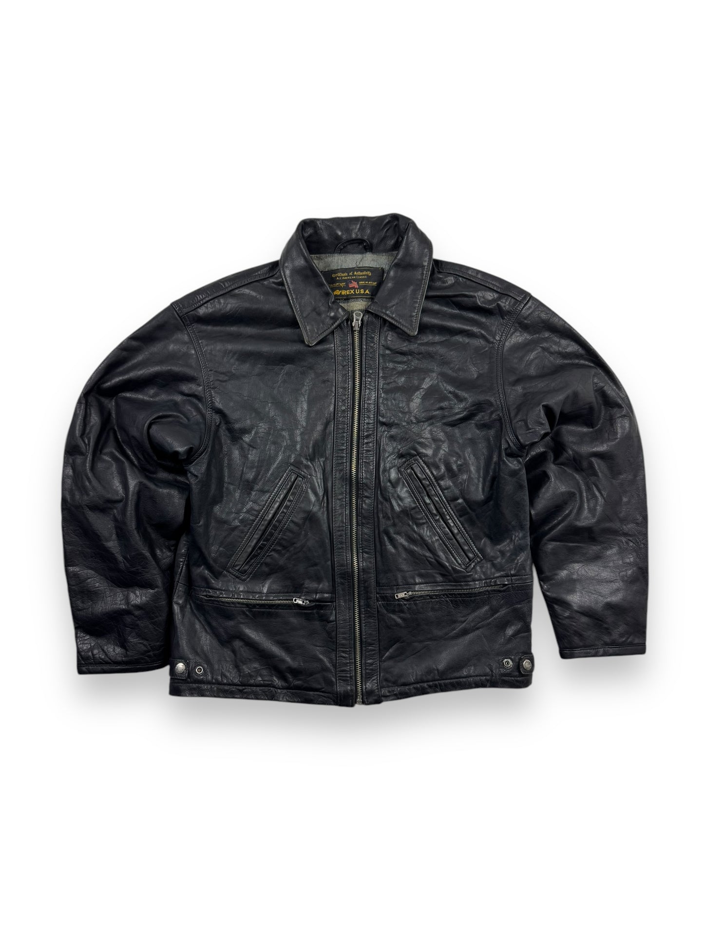 Avirex 90s Black Leather Jacket