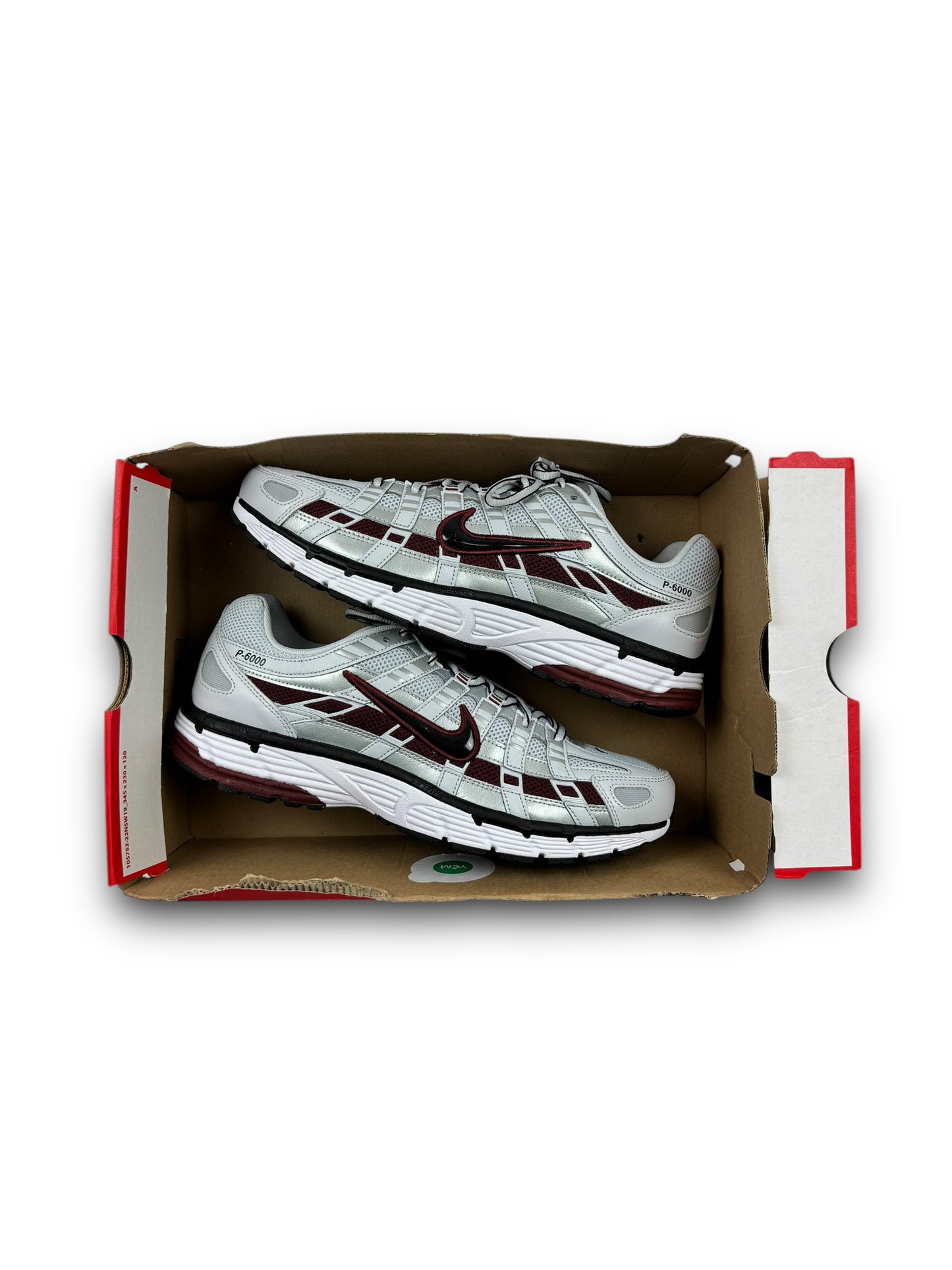 Nike P-6000 Pure Platinum/Dark Team Red