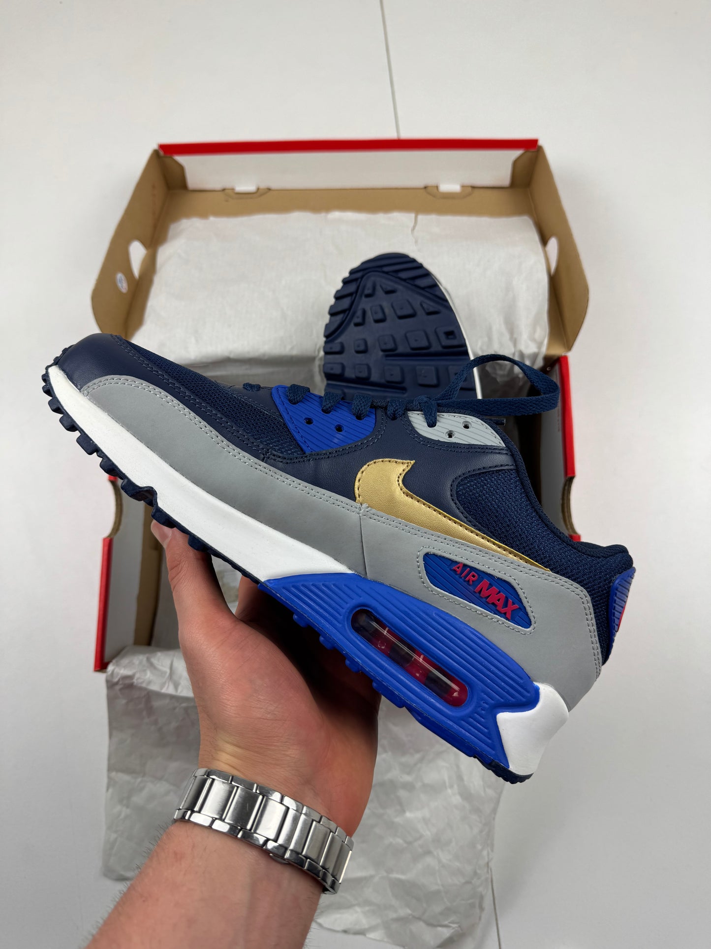 Nike 2015 Air Max 90 Midnight Navy/Wolf Grey