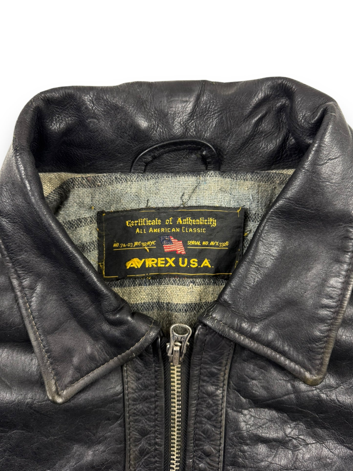 Avirex 90s Black Leather Jacket