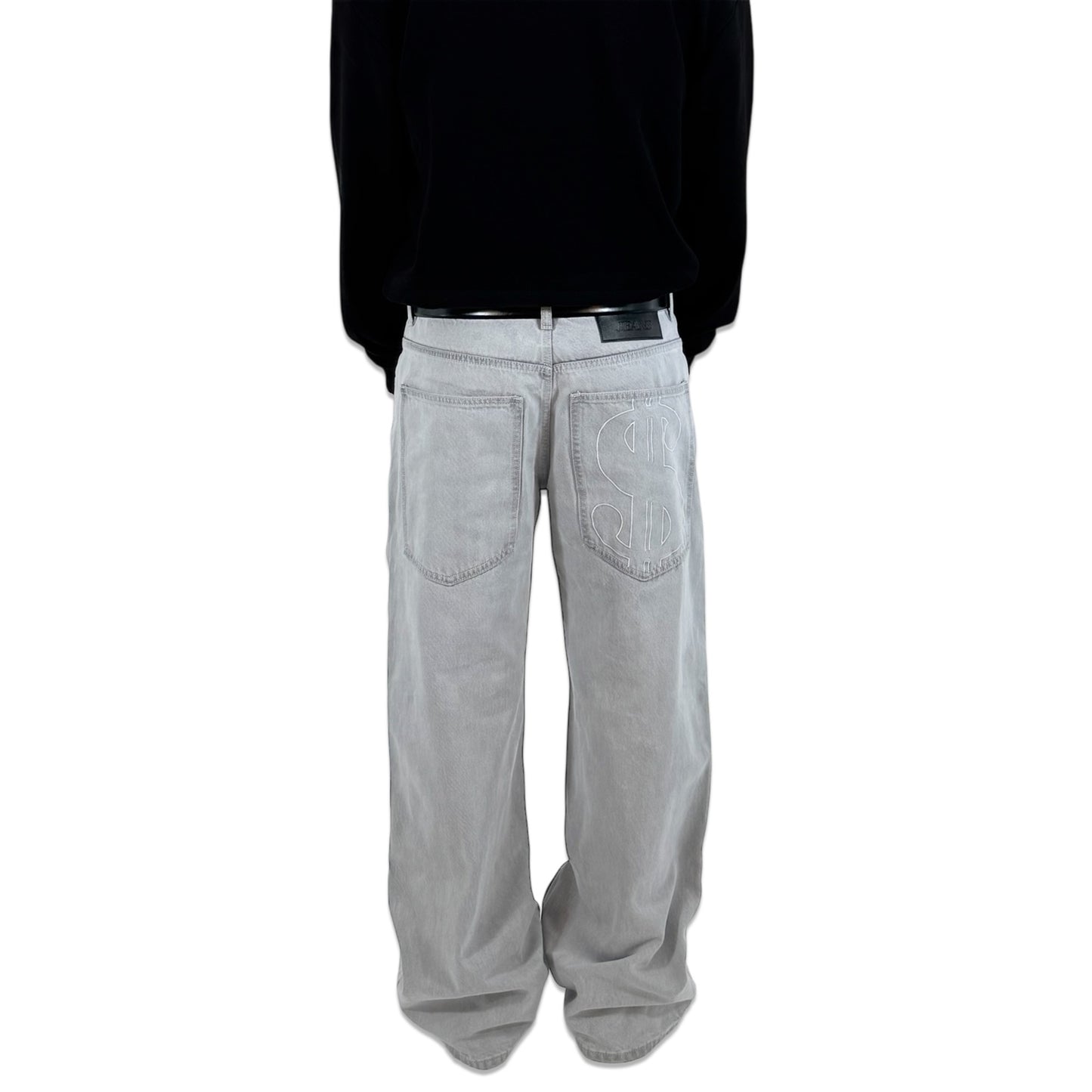 C.R.E.A.M OVERSIZED DENIM JEANS (STONE WASHED GREY)